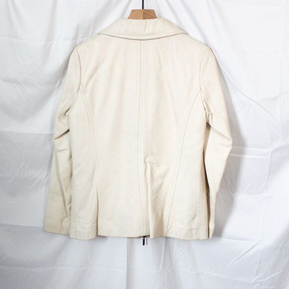 Vintage Women’s Cream Leather Jacket with Thinsulate Liner Zip Front Small - Picture 3 of 12